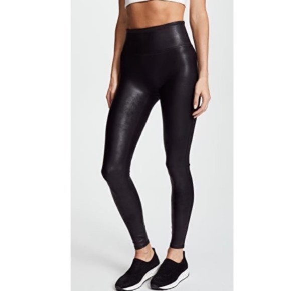 SPANX Pants - SPANX Faux Leather Leggings Black Medium
